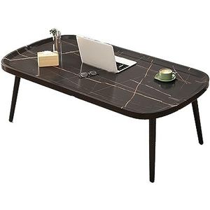 Prachtige salontafel, 100/120 cm rechthoekige bijzettafel, lage tafel, middentafel voor woonkamer en kantoor, houten look accenttafel, eenvoudig te monteren (afmetingen: 120 * 60 * 48 cm, kleur: D)