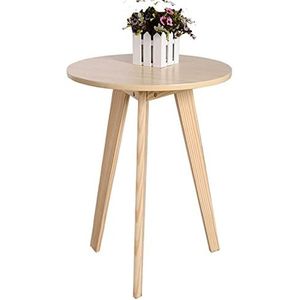 Prachtige salontafel, bijzettafel met houtlook Eenvoudig te monteren Kleine ronde tafel Woonkamer Balkon Keuken Eettafel voor 2-3 personen, Diameter 50 cm, 60 cm (maat: 60 * 60 * 70 cm, kleur: A)