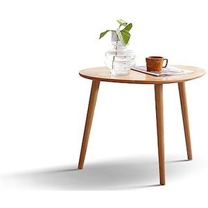 Prachtige salontafel, set van 2 houten ovale tafels, stapelbare banktafels, nestbare bijzettafel, ruimtebesparende tafel voor de woonkamer, eenvoudig te monteren (afmetingen: 65 * 44,5 * 50 cm, kleur: