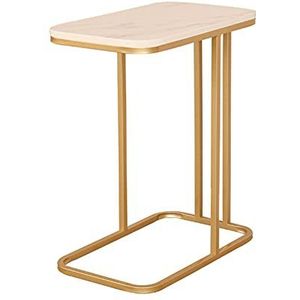 Prachtige marmeren tv-tafel, C-vormige bijzettafel, woonkamer, slaapkamer, nachtkastje, café, balkon, vrijetijdssalontafel (afmetingen: 50 * 30 * 58,5 cm, kleur: B)