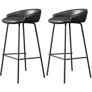Luxe barkrukken stoelen met PU-leer gestoffeerde metalen basis moderne barkruk hoge krukken voor keukeneiland, barstoelen - max. 440LBS draagvermogen