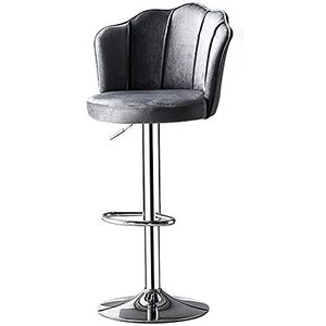 Luxe hoge stoel barkruk, casual en modieus, hoge rugleuning, flanel zitoppervlak, SGS luchtstang, verstelbare zithoogte (55~77 cm), geschikt voor bartellers, enz.