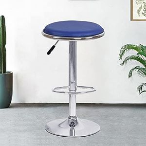 Luxe hoge stoel barkruk, eenvoudig rond, draaibaar en hefbaar, PU-zitoppervlak, SGS luchtstang, verstelbare zithoogte (55~75 cm), geschikt voor bartellers, enz. (7 kleuren)