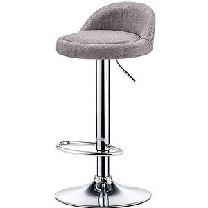 Luxe eenvoudige ronde vorm, barkruk, linnen zitvlak, sponsvoering, SGS gasstang, verstelbare zithoogte (58~78 cm), geschikt voor bar, studeerkamer, restaurant