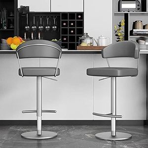 Luxe hoge stoel barkruk, Xipi stoel, SGS gasstang, verstelbare zithoogte (57~82 cm), geschikt voor bartafels, studeerkamers, enz. (Barkruk uit één stuk of 2 stuks)