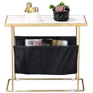 Prachtige CS-Qing-Desk marmeren tijdschriftentafel, 2-laags rechthoekige bijzettafel woonkamer slaapkamer bank zijkant vrije tijd leestafel balkon salontafel (afmetingen: 61,5 * 26 * 54CM, kleur: B)