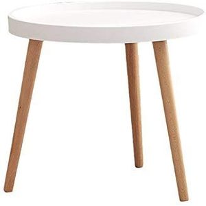 Exquise CS-Qing-Desk houten pallettafel, kleine ronde tafel voor thuis, meerdere kleuren woonkamer bank bijzettafel appartement balkon vrije tijd salontafel (afmetingen: 50 * 50 * 40CM, kleur: A)
