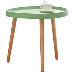 Exquise CS-Qing-Desk houten pallettafel, kleine ronde tafel voor thuis, meerdere kleuren woonkamer bank bijzettafel appartement balkon vrije tijd salontafel (afmetingen: 60 * 60 * 49CM, kleur: H)