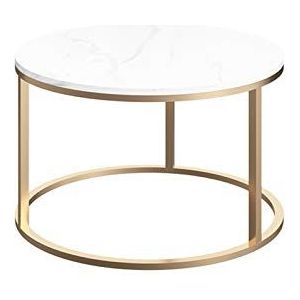 Prachtige CS-Qing-Desk marmeren ronde bijzettafel, enkellaags banktafel kantoor ontvangstruimte receptie balkon vrije tijd salontafel (afmetingen: 60 * 60 * 40CM, kleur: A)