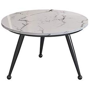 Prachtige CS-Qing-Desk marmeren receptie, metalen lage tafel balkon café vrije tijd bartafel thuis appartement woonkamer midden salontafel (afmetingen: 60 * 60 * 45CM, kleur: A)