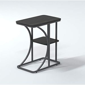 Exquise CS-Qing-Desk marmeren banktafel, dubbellaags metalen frame rechthoekige bijzettafel thuiskantoor café-bartafel vrije tijd salontafel (afmetingen: 50 * 30 * 60CM, kleur: D)