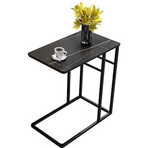 Prachtige CS-Qing-Desk marmeren banktafel, metalen frame thuiskantoor bureau tijdschriftentafel kantoor slaapkamer ontspanningsruimte decoratieve salontafel (afmetingen: 51 * 31 * 64CM, kleur: C)