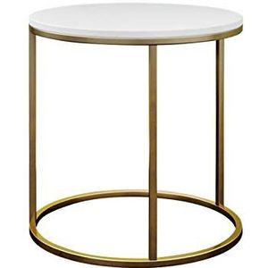 Exquise CS-Qing-Desk Home Sofa Table, Wit Houten Tafelblad Opbergtafel Woonkamer Slaapkamer Hotel Balkon Vrijetijdssalontafel (Grootte: Goud, Kleur: 50 * 50 * 50CM)