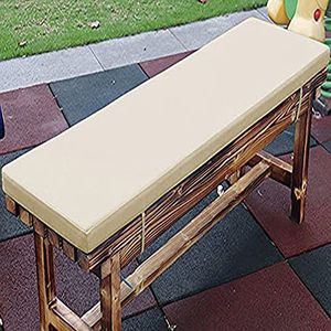 Zoomlie Bench kussen voor buitenmeubels, waterdicht, 100/110/120/140/150 cm, lang stoelkussen, 5 cm dik bankkussen voor terras, gazon, balkon (beige, 110 x 35 x 5 cm)