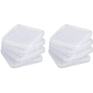 Wedhapy SD Card Storage Case - 10 Stukken Transparante Durable SDHC Herinneringskaart Houdert - Portabel Stofdichte voor Camera en Adapter