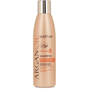Kativa Argan Oil Shampoo 250 ml | shampoo zonder sulfaten en parabenen | droog haar | bescherming, zachtheid en glans | biologische arganolie