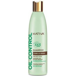 Kativa Oil Control Shampoo voor vettig haar, 335 ml, vettige wortelcontrole, 48 uur grondige reiniging, sulfaatvrije shampoo, reinigende klei en een mengsel van citrusvruchten