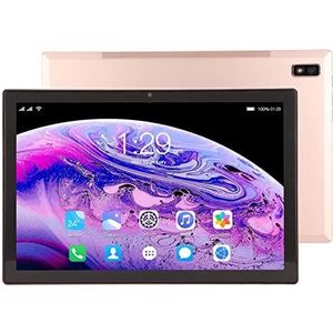 10 Inch Android-Tablet, Quad-coreprocessor 128 GB Opslagtablet, IPS HD Touchscreen WiFi Android 11 Draagbare Tablet, Lange Batterijduur Goud