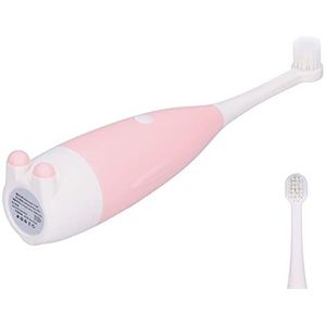 Elektrische tandenborstel voor baby's, tandenborstels voor het reinigen Automatische tandenborstel voor baby's Sonische tandenborstel op batterijen voor baby's voor peuters voor kinderen(roze)