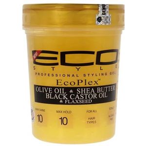 Eco Style Gouden olijfolie & sheaboter & zwarte ricinusolie & lijnzaad, ca. 946 ml / 32 oz.