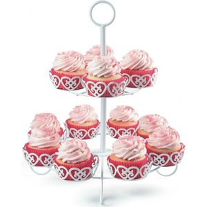 8-delige muffin reuzenwiel draaimolen standaard muffinwielhouder | draaibaar, wit, metaal | ideaal voor kinderverjaardag, bruiloft, doop, verjaardag, babyshower, als geschenk [inclusief e-book].