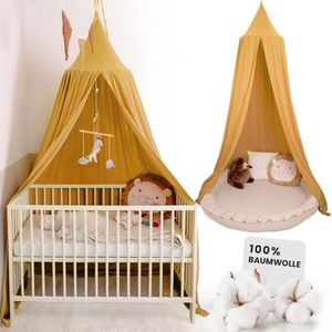 baldakijn kinderkamer - 100% katoen mousseline - hemel voor babybed, kinderbed of knuffelhoek - babykamer decoratie - cadeau voor meisjes en jongens