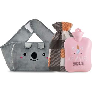 Rubberen warmwaterkruik met zachte taillehoes, warmwaterkruik voor nek en schouder, rug, benen, taille, warm