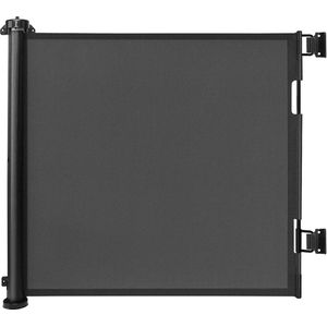 Trapveiligheidshek, deurveiligheidshek, uitschuifbaar 0-150 cm, babybarrière veiligheidshekje trappen voor kinderen, katten en honden, geschikt voor gebruik binnen en buiten (zwart-150 cm)