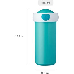Sluitbeker Campus - Drinkbeker - Lekvrije waterfles voor kinderen - Herbruikbare beker - BPA-vrij en vaatwasmachinebestendig - 300 ml - Luipaard