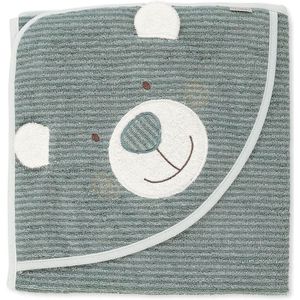 Badhanddoek met capuchon, vanaf 0 maanden, 100 x 100 cm, middengroen