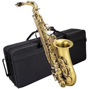 saxofoon kit Eb Es Altsaxofoon Professioneel Rood Brons Bend Sax Key Carve Patroon Met Case Handschoenen Sax Accessoire