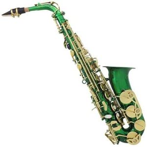 saxofoon kit Eb Alto Groen Witte Schelp Gesneden Saxofoon Met Stoffen Doos Prachtig Gesneden Houtblazers Muziekinstrument