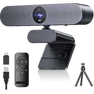 Webcam 4K Webcam DW50 Autofocus USB Web Camera Met Microfoons Afstandsbediening HD Webcamera for Conferenties, Live Streaming, Opname
