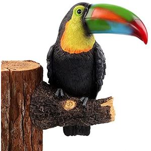 Tuin Ornament Outdoor Hars Simulatie Big-Billed Toucan Ornamenten - Hars Nep Vogels Ambachten Tuin Dierlijke Boom Opknoping Pastorale Decoratie Hanger