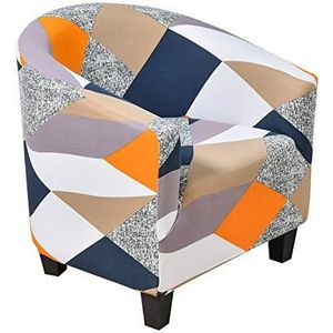 C/N 13V0 Rubik's Cube Plaid Kleur Enkele Stoel Sofa Cover, Acryl