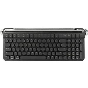 Rode Schakelaar Typemachine Mechanisch Toetsenbord 100 Toetsen Retro Typewriter-toetsenbord RGB-achtergrondverlichting Retro Bluetooth Gaming-toetsenbord voor voor (BLACK)