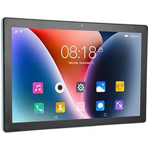 WIFI-Tablet, 10,1 Inch Wi-Fi-Tablet 6 GB RAM 128 GB ROM Voorkant 8 MP Achterkant 16 MP Blauwe Tablet Dubbele Luidsprekers met Beschermhoes voor Videoleren (EU-stekker)