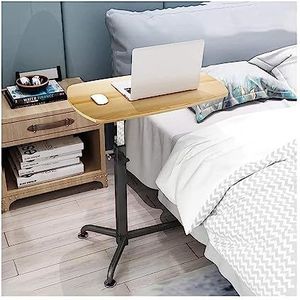 Bedtafel Overbed Nachtkastje Moderne in hoogte verstelbare bedtafel Stalen frame bijzettafel Houten laptopbureau Draagbaar sta-bureau luxueus