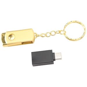 USB-flashdrive, Hoge Overdrachtssnelheid, Duurzame U-schijf, Mini Draagbare Ondersteuning voor Meerdere Formaten met USB Naar Type C-adapter voor Laptop (64GB)