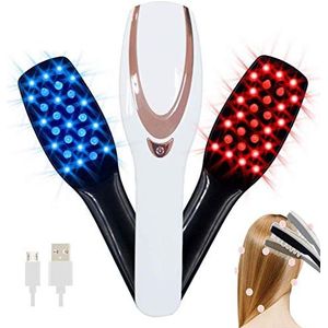 SoulQ ool 3-in-1 fototherapie hoofdhuid massager kam voor haargroei,Anti haaruitval hoofdverzorging elektrische massage kam borstel met USB oplaadbaar cadeau voor Valentijnsdag, Moederdag