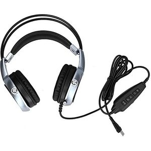 Gamingheadset, Pc/computer/laptop-hoofdtelefoon met Microfoon, 7.1 Meerkanaals Stereo Subwoofer Bass Surround, Ergonomische RGB-geluiddichte Ruisonderdrukking (Groen Blauw)