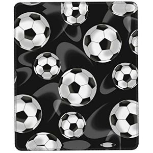 Voetbal zwarte vierkante gaming muismat - gestikte rand antislip rubberen basis muismat meerdere maten