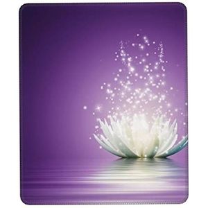 Lotus bloem paarse vierkante gaming muismat - gestikte rand antislip rubberen basis muismat meerdere maten