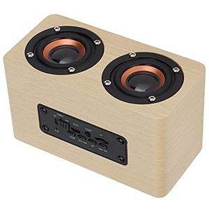 Retro draadloze subwoofer AUX-stereoluidspreker, houten -luidspreker Basverbetering voor thuistablet(Bamboe houtnerf kleur)