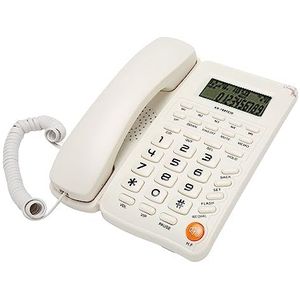 Vaste Telefoon, Kabelgebonden Telefoonsplitterinterface Grote Knop Energiebesparende Stroefheid Veelzijdig voor Slaapkamerkantoor (Wit)