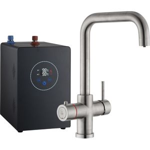 3in1 Multi -Tap Classic kokend water kraan L-uitloop- RVS