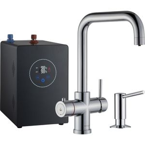 3in1 Multi -Tap Classic kokend water kraan L-uitloop- Chroom met boiler