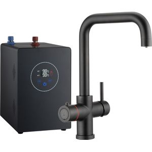 3in1 Multi-Tap Classic kokend water kraan L-uitloop - Zwart met boiler