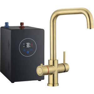 3in1 Multi -Tap Classic kokend water kraan L-uitloop- Gold met boiler