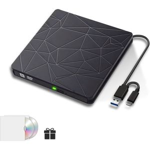 Externe DVD Speler - USB 3.0 en USB-C - Geschikt voor Windows, MacOS en Linux